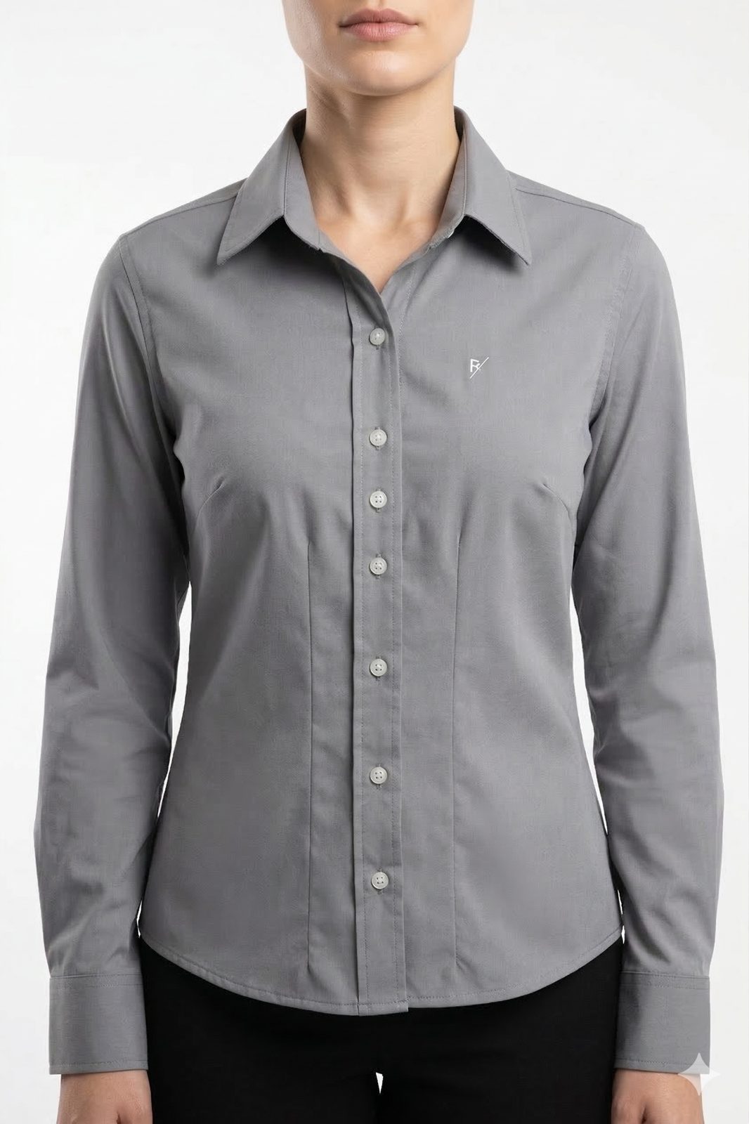 Camisa Social Cinza Manga Longa